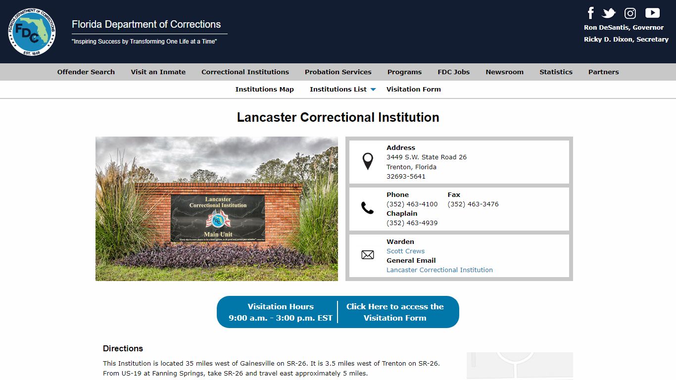 Lancaster Correctional Institution - Florida Department of Corrections